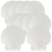 15 PCS Natural Sea Shell Large White, 4-4.7 Inch Scallop Shells for DIY Craft, Serving Food, Baking