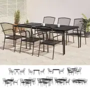 Outdoor Dining Set Dining Table and Chairs Bistro Set Anthracite Steel vidaXL