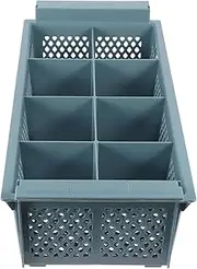 Homoyoyo Compartments Dishwasher Basket Durable Cutlery Holder for Kitchen Utensils Mesh Design Versatile Storage for Dishes and Bowls Grey Color
