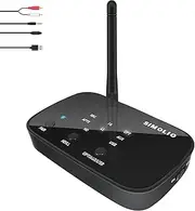 201D [2024] Bluetooth 5.2 Audio Transmitter for TV to 2 Wireless Headphone/Speaker, 197ft Long Range, Bluetooth Adapter for TV w/aptX Low Latency & HD, Qualcomm Class 1, AUX/RCA/Optical/USB