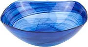 Badash Cobalt Blue Bowl Alabaster Glass Centerpiece Serving Bowl - 10” Diameter