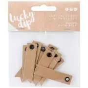 Lucky Dip Kraft Pennants W/Eyelet 12/Pkg .5"X2"