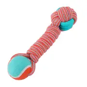 Stretchy Rope Ball Bone with Tennis Ball Dog Toy (6 Pack) Tug Chew Toy Fetch