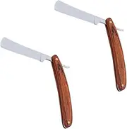 TOVINANNA Razor Professional Single Blade Men's Shaver Wooden Handle Beard Trimming Tool