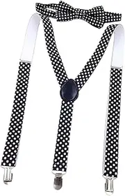 [Generic] Kids Suspender Bowtie Set Y Shape Braces Tuxedo Suspenders Pants Suspender for Formal Wear