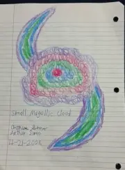 Small Magellanic cloud on line paper with Crayons and story