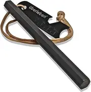 überleben Hexå Fire Starter | 6" x 1/2" Thick Hexagon Bushcraft Fire Steel | 20,000 Strikes | Survival Ferro Rod | Multi-Tool Striker & Full Grain Leather Lanyard