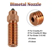Metal Nozzle for Ender 3 V3 KE/ Creality K1/ Creality K1 Max/ CR-M4 0.4mm/0.6mm