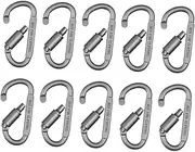 YARNOW Heavy Duty Mountaineering Buckles Pk D-Shaped Snap Clip Hooks for Backpack Keyring Outdoor Sports