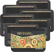 Professional Coloured Pencils, Set of 180 Colours in a Tin Box, Numbered, Soft Wax-Based Cores, for Drawing, Sketching, Shading & Coloring, Colouring Pencils Set for Children, Adult & Artists