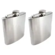 Classic Hip Flask 8oz Stainless Steel Pocket Hidden Chrome Hip Flask Set 2 Pack