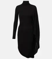 [Stella McCartney] Stella McCartney Draped high-neck midi dress AU 6 black