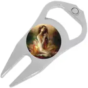 Orange Mermaid Golf Ball Marker Divot Repair Tool Bottle Opener