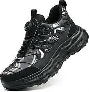 [Gugifcto] Safety Shoes Men's Work Shoes Women's Sporty Lightweight Breathable Laces Quick Release Screw Lock Steel Cap Shoes 36-44 EU