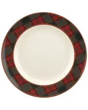 Spode Set of 4 Christmas Tree Tartan Dinner Plates