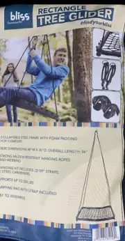 Hammocks Hanging Rope Tree Glider Rectangle Swing Outdoor Yard Playground swing