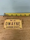 Old School JERSEY Bike License Plate- “ DWAYNE ”-SCHWINN Stingray,Mongoose BMX