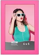 Icona Bay 4x6 Picture Frame, Pink Colored Solid Wood Scandinavian Style Frame for Photo, Pizzazz Collection