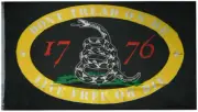 2X3 Gadsden 1776 Black DON'T TREAD ON ME Live Free Or Die NRA 2nd Amendment Flag