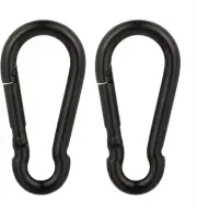 4 Inch Carabiner Clip Spring Snap Hook Black Heavy Duty Steel Clip Link Buckle 1