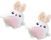 Totority 2Pcs Fluffy Bunny Keychain Plush Pendant Cute Stuffed Animal Key Ring for Bags Adorable Decor for All Occasions present for Rabbit Lovers