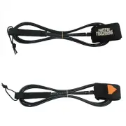 Pacific Vibrations Surfboard Ankle leash 8FT Black 7mm double swivels 8' Ft