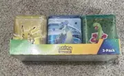 Pokemon TCG Costco Stacking 3 Tins Evolving Skies Fusion Strike Brilliant Stars