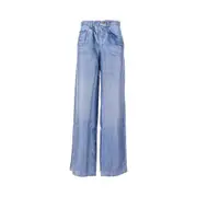 [PIERRE LOUIS MASCIA] PIERRE LOUIS MASCIA Demim print silk pants Woman L L Blue