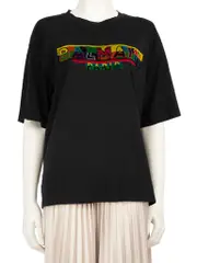 Black Logo Embroidered Front T-Shirt