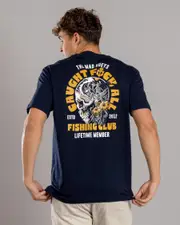 [The Mad Hueys] The Mad Hueys Men's Tropic Caught Fk All T-Shirt in Navy Size 3XL 3XL Navy