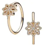 RARE RETIRED Brand New Pandora 14k Solid Gold Lace Botanique Ring Size 52