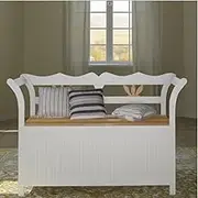 Storage Bench 126x42x75 cm Wood White Storage Furniture