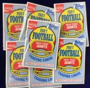1981 Topps Coca Cola New York Giants Unopened Football Card Packs Lot (7) Coke