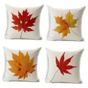 Fall Decor Cotton Linen Leaves,Maple Leafutumn 18" x 18" (Pack of 1) A
