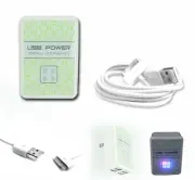 20X 4 USB PORT POWER ADAPTER+6FT CABLE CHARGER DATA WHITE IPHONE IPOD NANO IPAD
