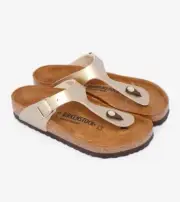 Women Birkenstock Gizeh Gold Birko-Flor Thong Sandals Slides NEW