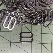 LOT OF 50 1” Double Loop Flat Tri Bar Slide Nickel Hardware Leatherwork Handbags