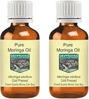 Devprayag Pure Moringa Oil (Moringa oleifera) Natural Therapeutic Grade Cold Pressed (Pack of Two) 100ml x 2 (6.76 oz)