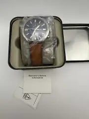 Men's Fossil Watch Townsmen Chronograph Blue Face Brown Leather Strap FS5279