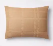 Threshold Studio McGee Waffle Matelasse Quilt Standard Camel Brown Pillow Sham