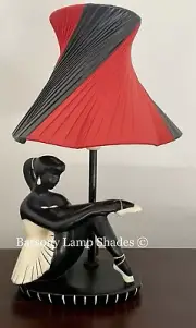 PLASTIC RIBBON RED & BLACK MEDIUM LAMPSHADE for BARSONY BALLERINA LADY LAMP