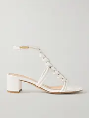 [Gianvito Rossi] Gianvito Rossi - Capua 55 Braided Leather Sandals - White - IT42 IT 42 White