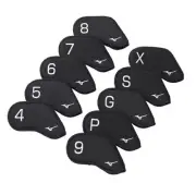 Mizuno Iron Covers 10pcs sets by Number No.4-9PGSX 5LJH2302 Black NEW