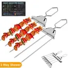 2Pcs Kabob Skewers Set with Oil Brush Barbecue Chart and Small Holder ⇧