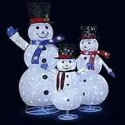 3Pcs Christmas Snowman Light LED Home Yard Decoration Outdoor Holiday Display Gifts Family