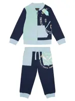 GUESS Blue Multi Active Top and Pants Set Size: 24M, Cotton