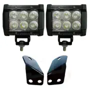 3" LED Cube Pod Lights A-Pillar Mount Brackets Fits Arctic Cat Wildcat X4 2014+