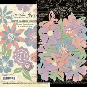 Graphic45 FLOWER MARKET (78pc) DIE-CUT FLOWER ASSORTMENT scrapbooking