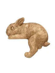 White Moose Bunny in Gold