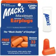 Mack?s Maximum Protection Soft Foam Earplugs ? 10 Pair, 33 dB Highest NRR ? Comf